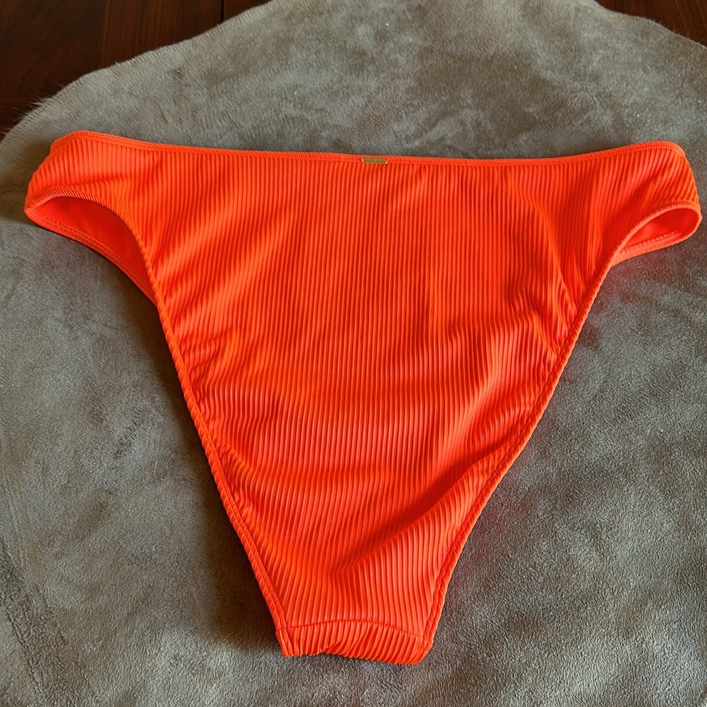 Hollister *NWOT* Women’s Neon Orange Ribbed Bikini Bottoms - Picture 12 of 15